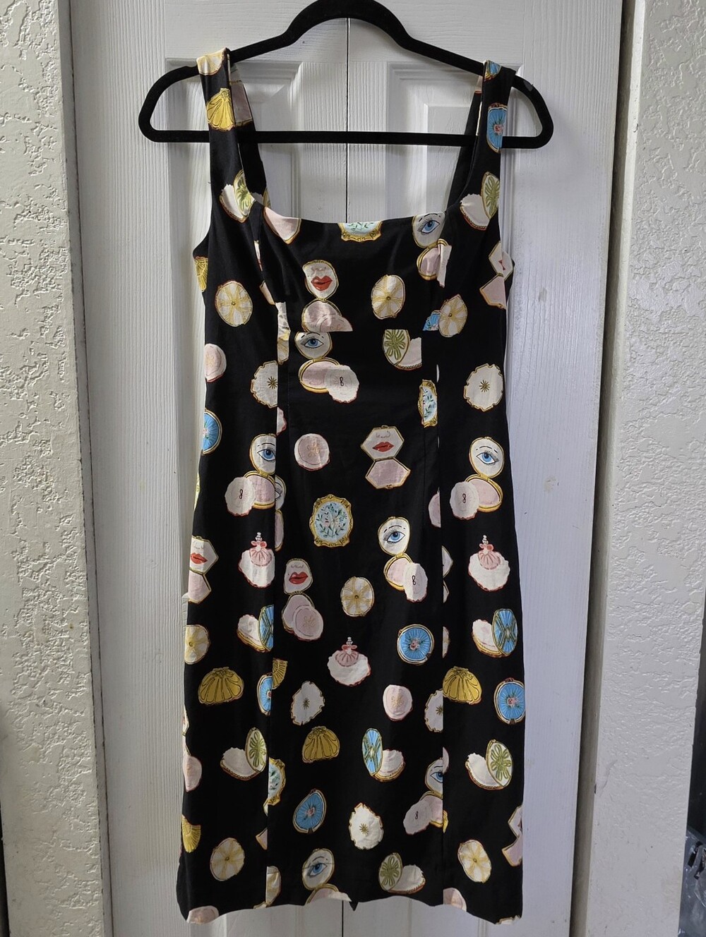 Anthropologie Maeve Fitted Square-Neck Mini Dress: Danielle Kroll Edition Black